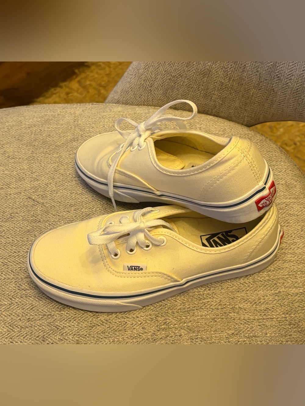 Vans Low-Top Canvas Sneakers in Pale Yellow - Picture 3 of 8